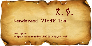 Kenderesi Vitália névjegykártya